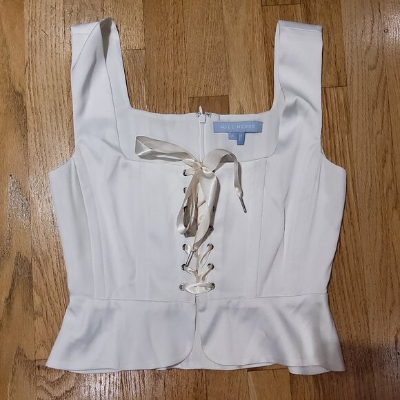 NWOT Hill House Ivory Satin Corset Top Size S - Picture 1 of 6